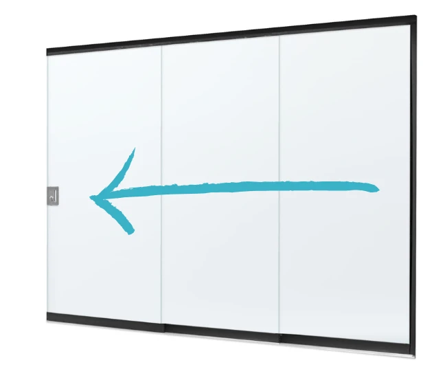 Glazen Schuifwand Vaste Handgreep Links 276 x 224 cm - Afbeelding 1